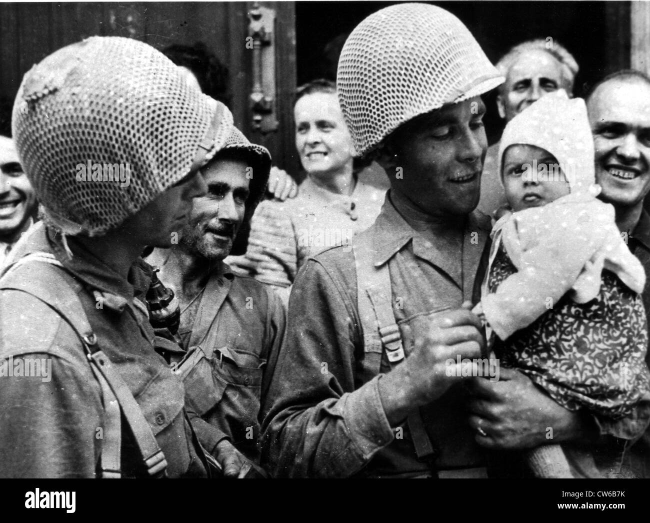 Des soldats américains à Bologne (25 avril 1945) Banque D'Images