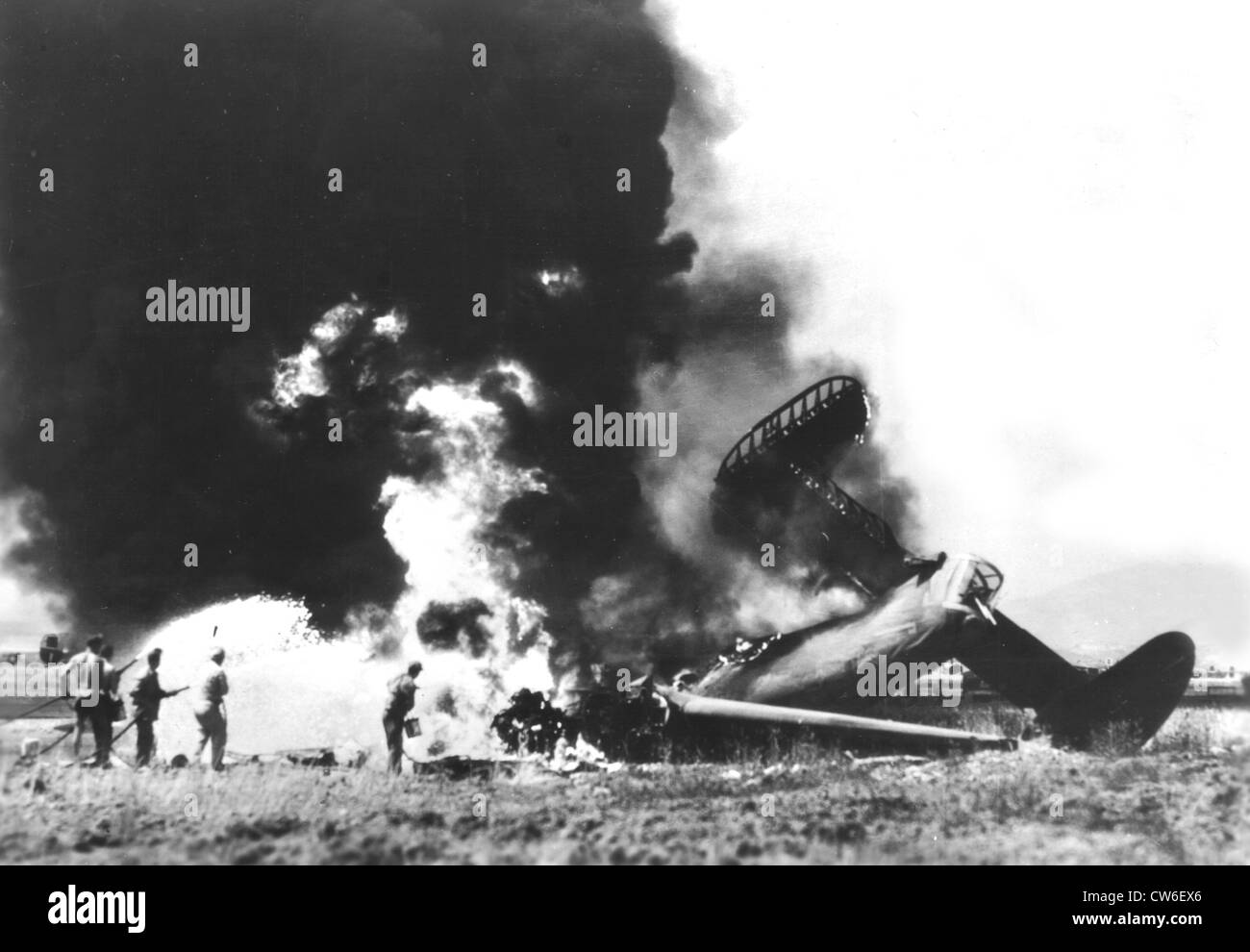 S'échappe de l'équipage dans crash landing en Italie , Été 1944 Banque D'Images