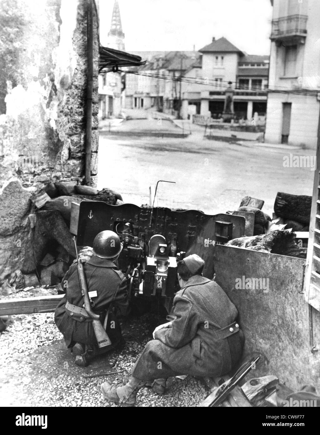 Soldats français à Pont de Roide, Automne 1944 Banque D'Images