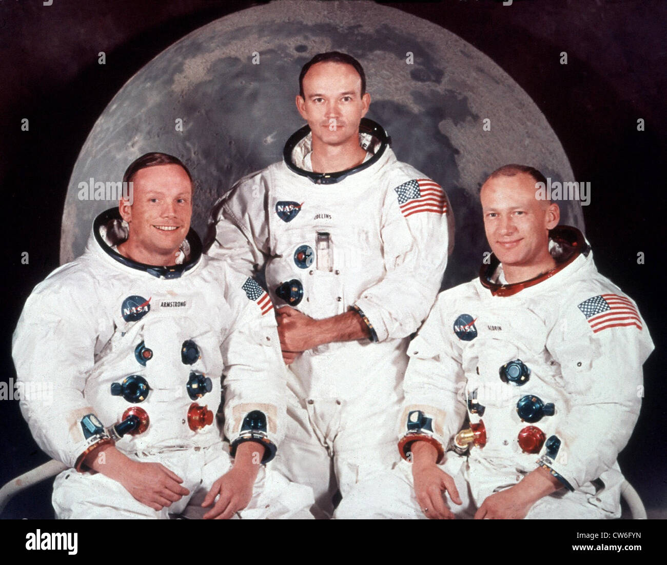 La mission Apollo 11 avec Collins, Armstrong et Aldrin, juillet 1969 Banque D'Images