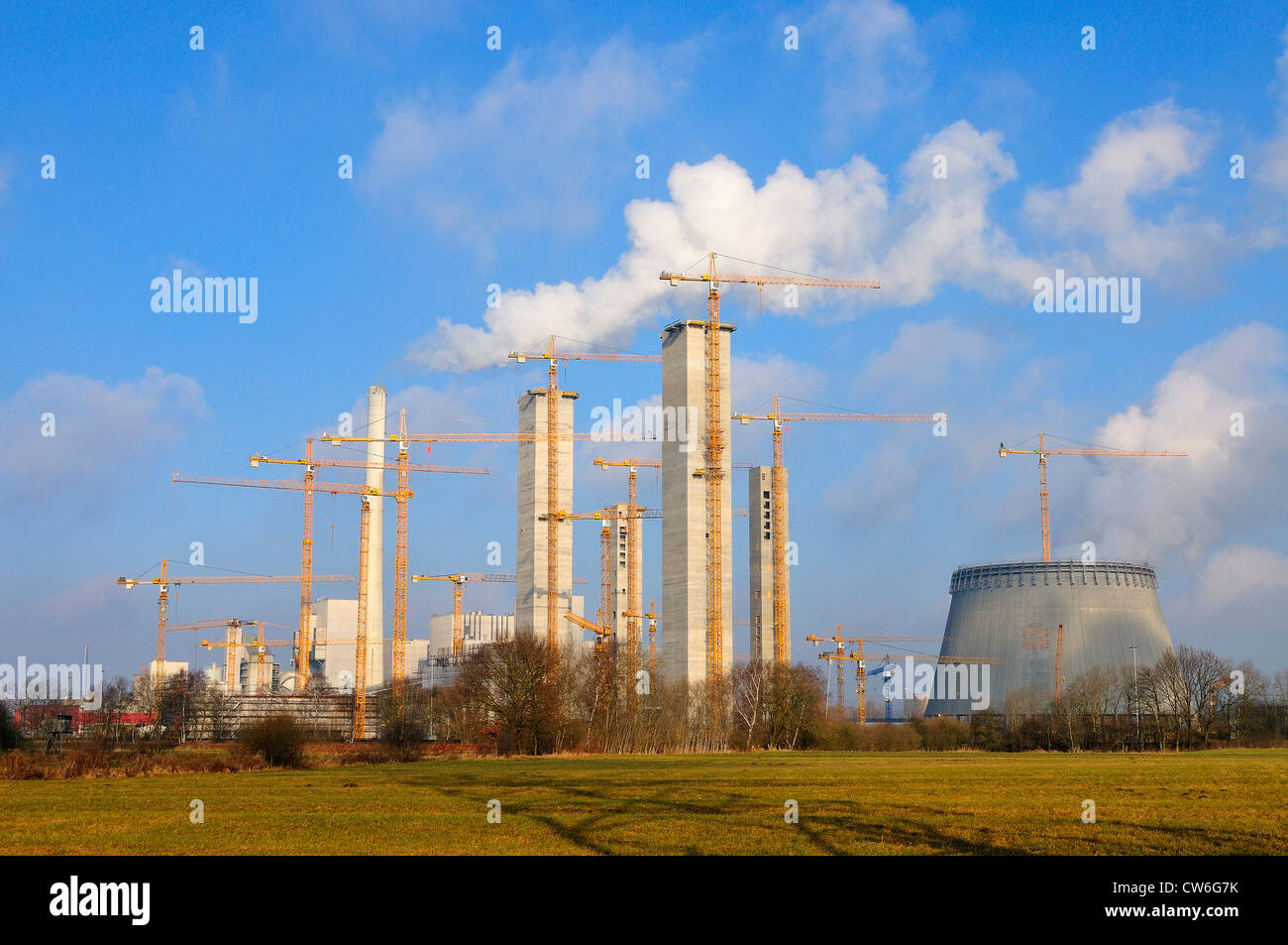 Construction site powerplant Hamm, Allemagne, Rhénanie du Nord-Westphalie, Ruhr, Hamm Banque D'Images