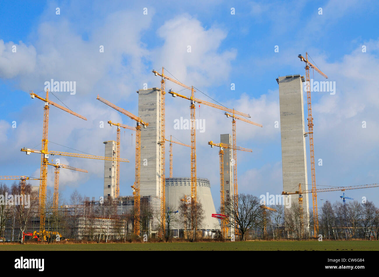 Construction site powerplant Hamm, Allemagne, Rhénanie du Nord-Westphalie, Ruhr, Hamm Banque D'Images
