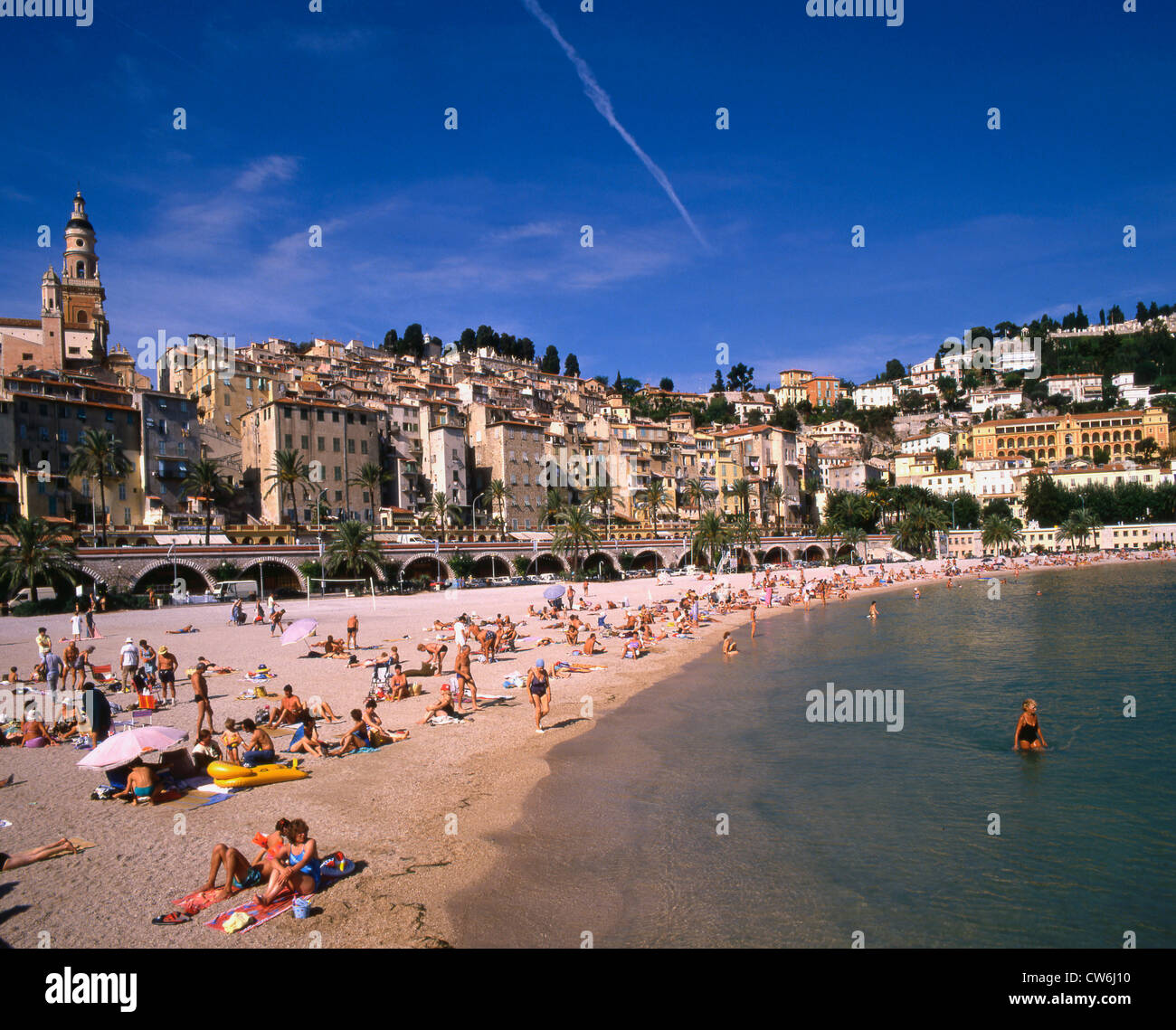 France Menton beach Banque D'Images