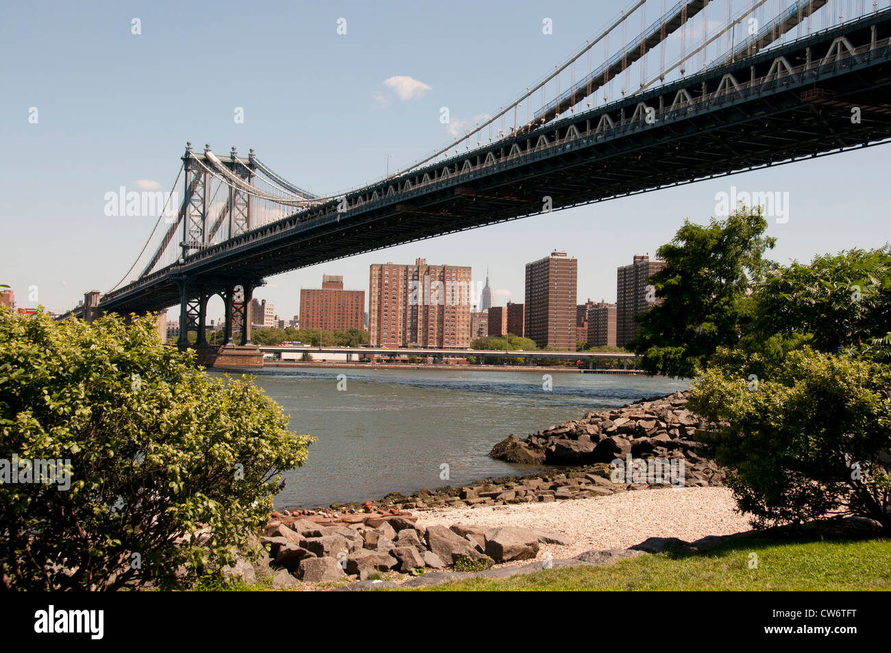 Pont de Brooklyn Manhattan Park Historique East Side Manhattan Sky line New York City Banque D'Images