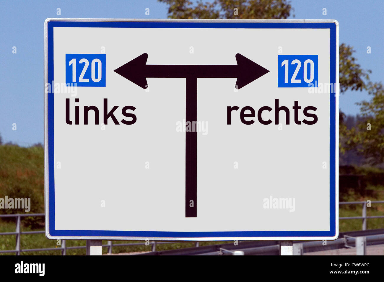 Signe de bord links/rechts, gauche/droite Banque D'Images