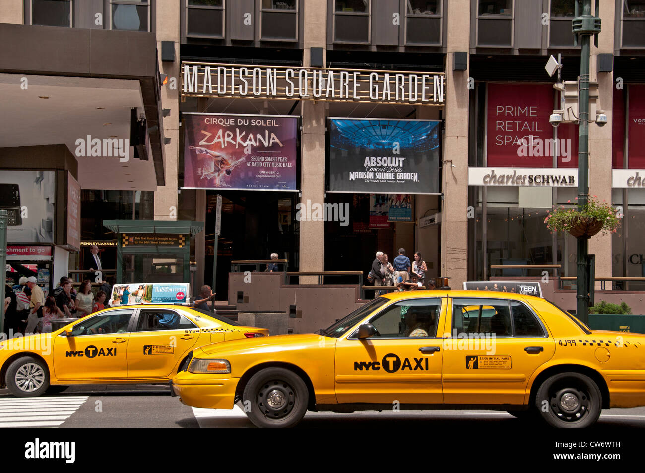 L'entrée de la gare Pennsylvania Station et Madison Square Garden de New York 7 e Avenue Banque D'Images