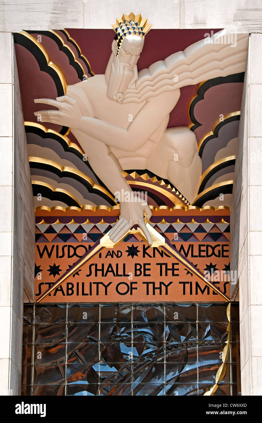 La connaissance de la sagesse est la stabilité de fois Rockefeller Plaza New York Ville Manhattan Banque D'Images