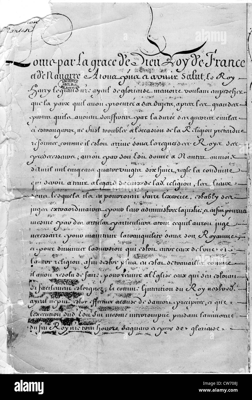 Fontainebleau : Révocation de l'Édit de Nantes, 1685 Photo Stock - Alamy