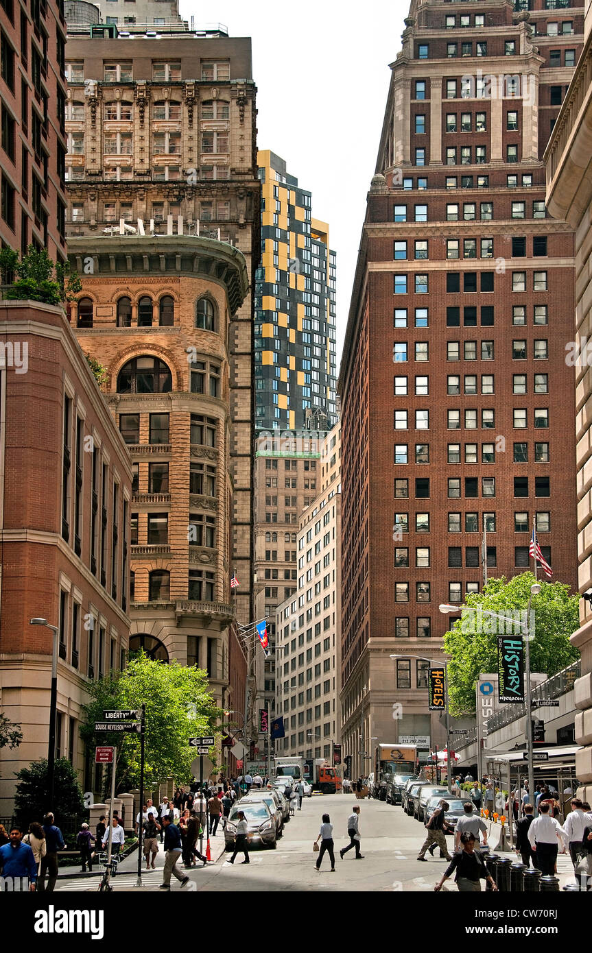 Financial District de Manhattan américain près de Wall Street New York City Banque D'Images