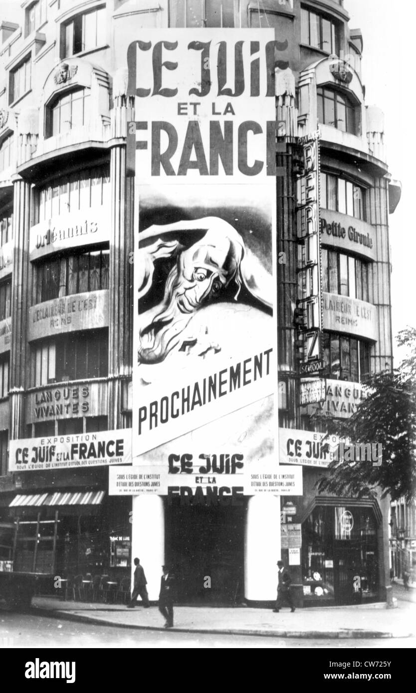 1941.exposition antisémite à Paris Banque D'Images