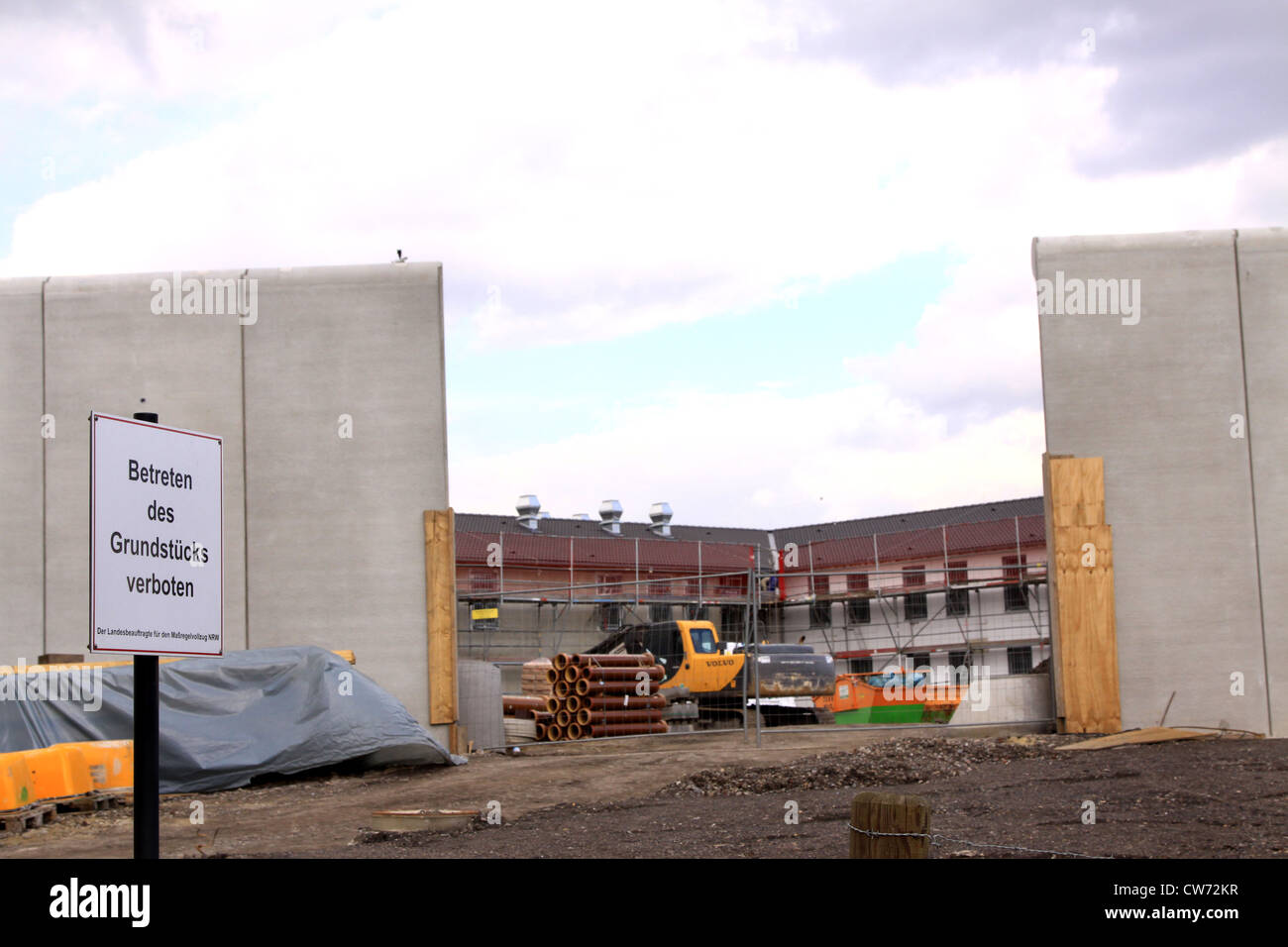 La construction de la nouvelle prison de médecine légale à Herne, en Allemagne, en Rhénanie du Nord-Westphalie, Ruhr, Herne Banque D'Images
