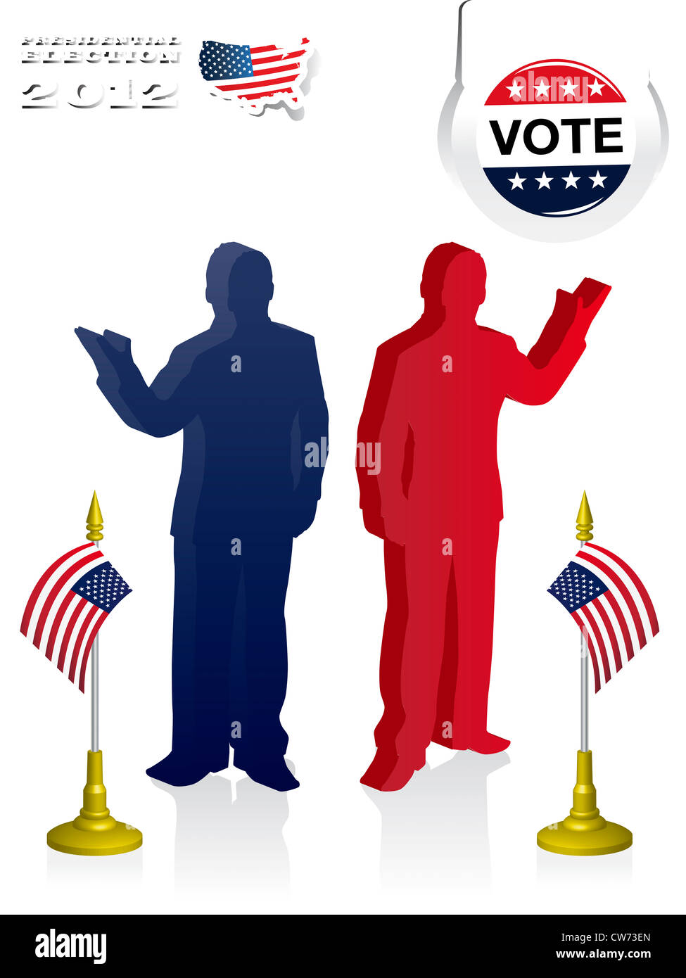 2012 U S'affiche de l'élection présidentielle et l'arrière-plan Banque D'Images