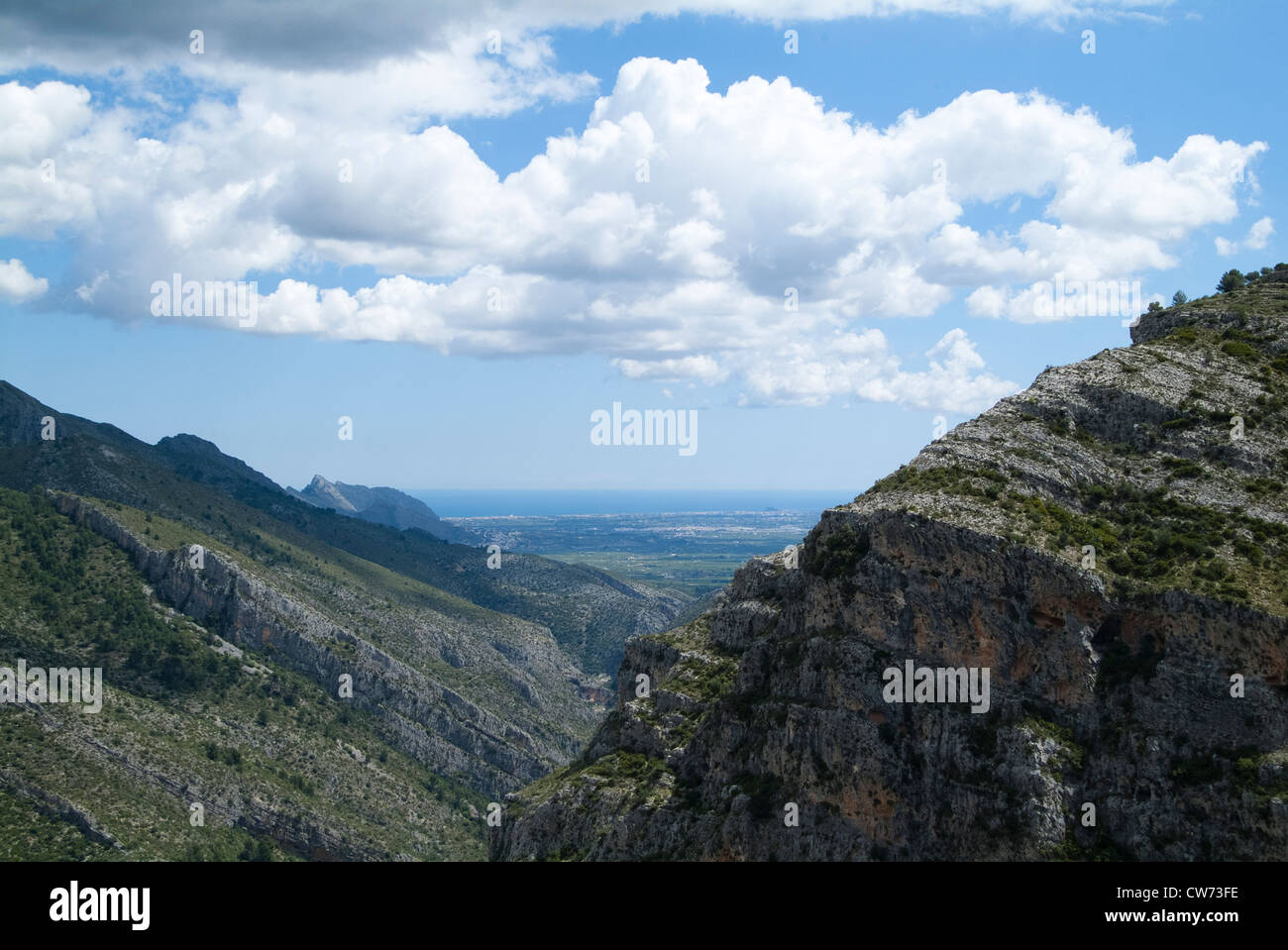 Randonnées dans la Vall de Laguar, province d'Alicante, Valence, Espagne Banque D'Images