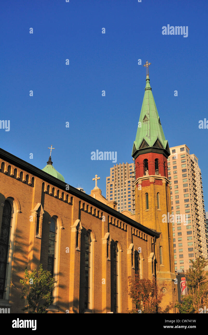 USA Illinois Chicago St. église catholique construite en 1852, la plus ancienne de Chicago, Chicago, Illinois, USA. Banque D'Images