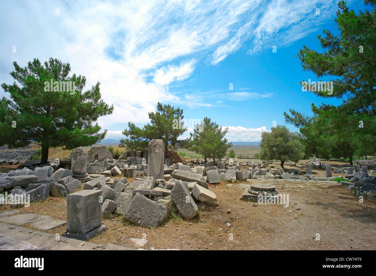 Le parlement de Priène, Turquie, à l'ouest de l'Anatolie, Priene Banque D'Images