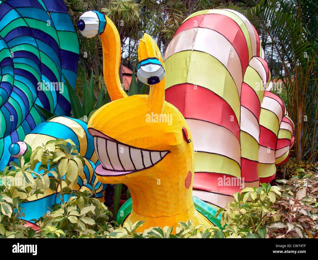 Décoration de jardin comme l'escargot, Singapour Banque D'Images