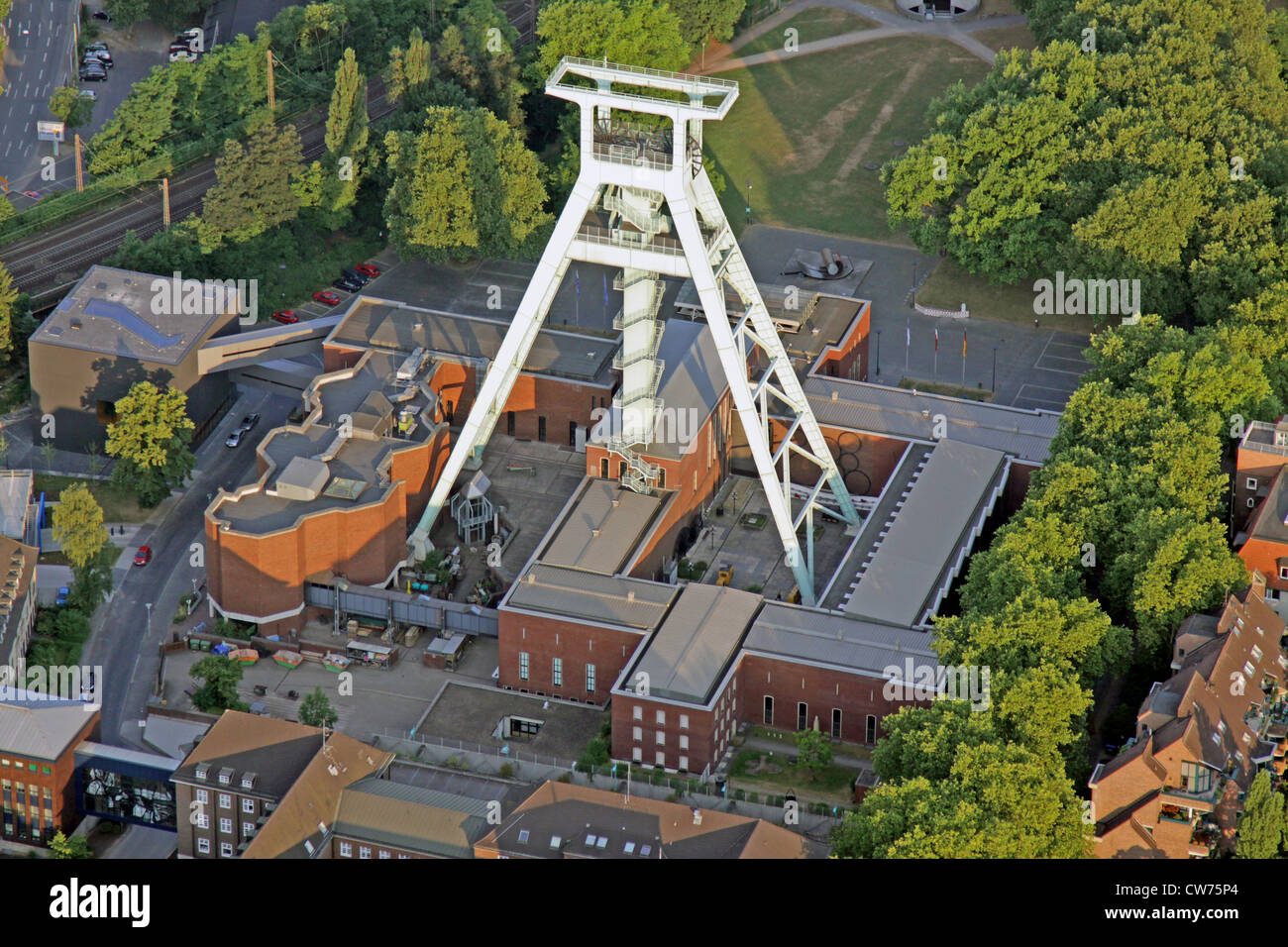 Vue aérienne du musée allemand de la mine, Bochum Banque D'Images