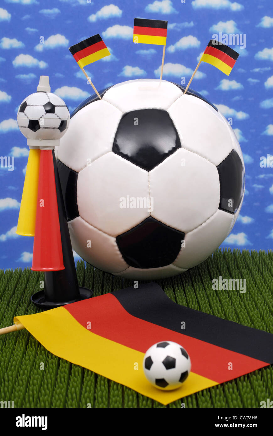 Ballons avec drapeaux allemands Banque D'Images
