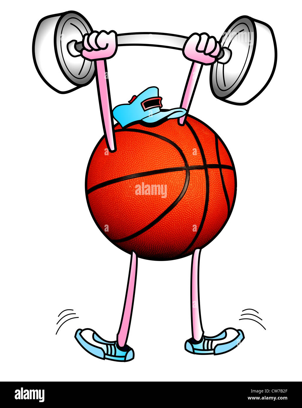 Basket-ball Man Lifting Weights. Banque D'Images Basket-ball Man Lifting Weights. Banque D'Images