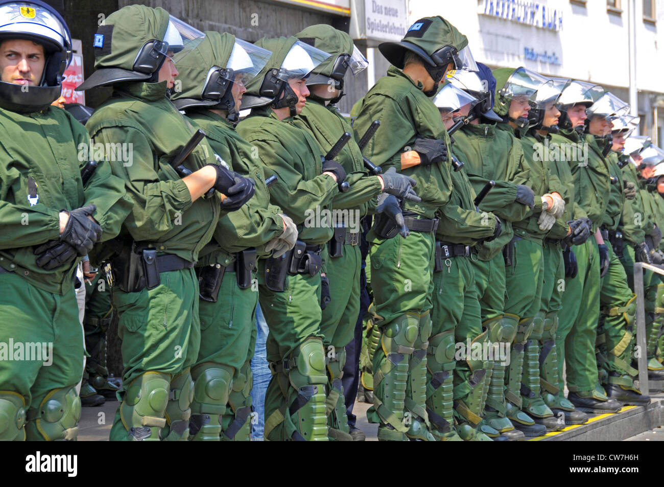 La police anti-émeute à déploiement néo-nazi, l'Allemagne, Bade-Wurtemberg Banque D'Images