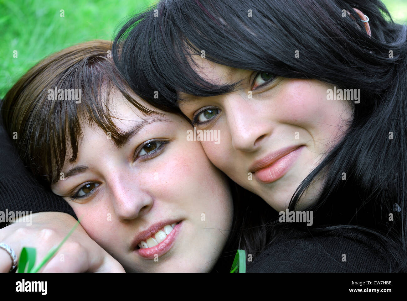 Portrait de deux lesbiennes, tête-à-tête Banque D'Images