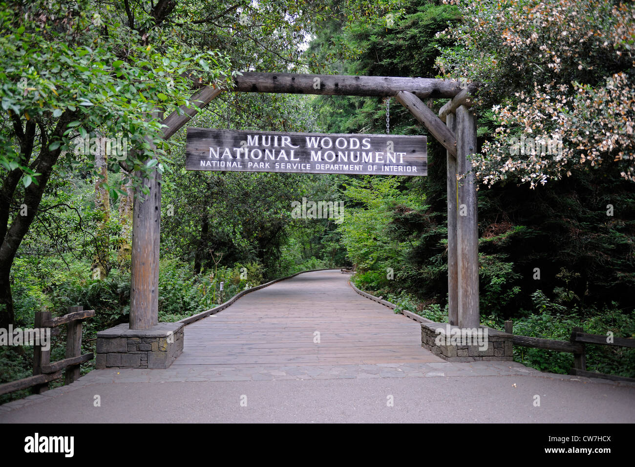 Entrée de Muir Woods National Monument, USA, Californie, Muir Woods National Monument Banque D'Images