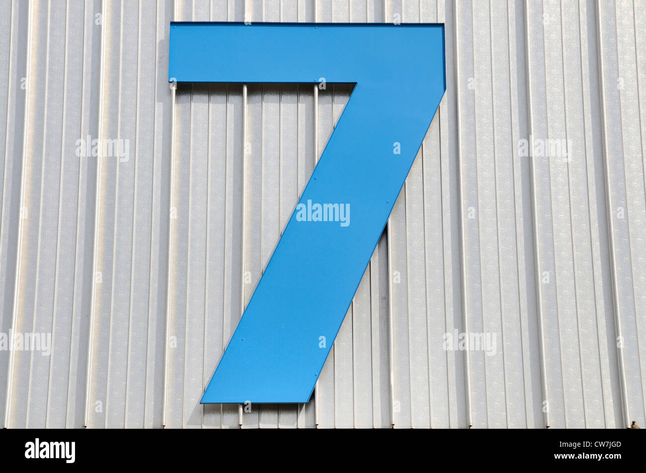 Numéro 7 en façade du parc d'Ulm, Allemagne, Bade-Wurtemberg, Ulm Banque D'Images