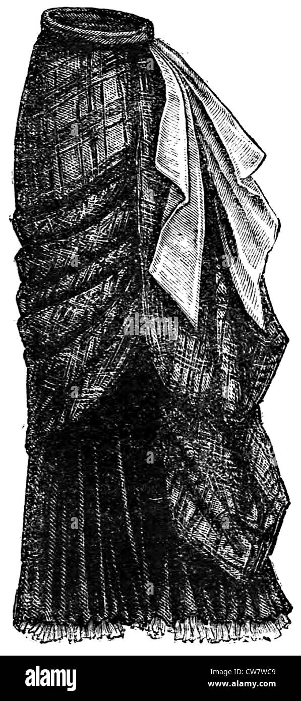 Jupe mode féminine en 1881 Banque D'Images