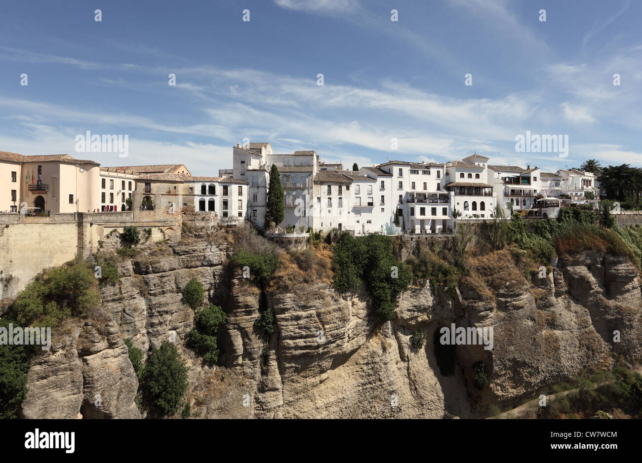 Vieille ville de Ronda sur une roche, Andalousie Espagne Banque D'Images