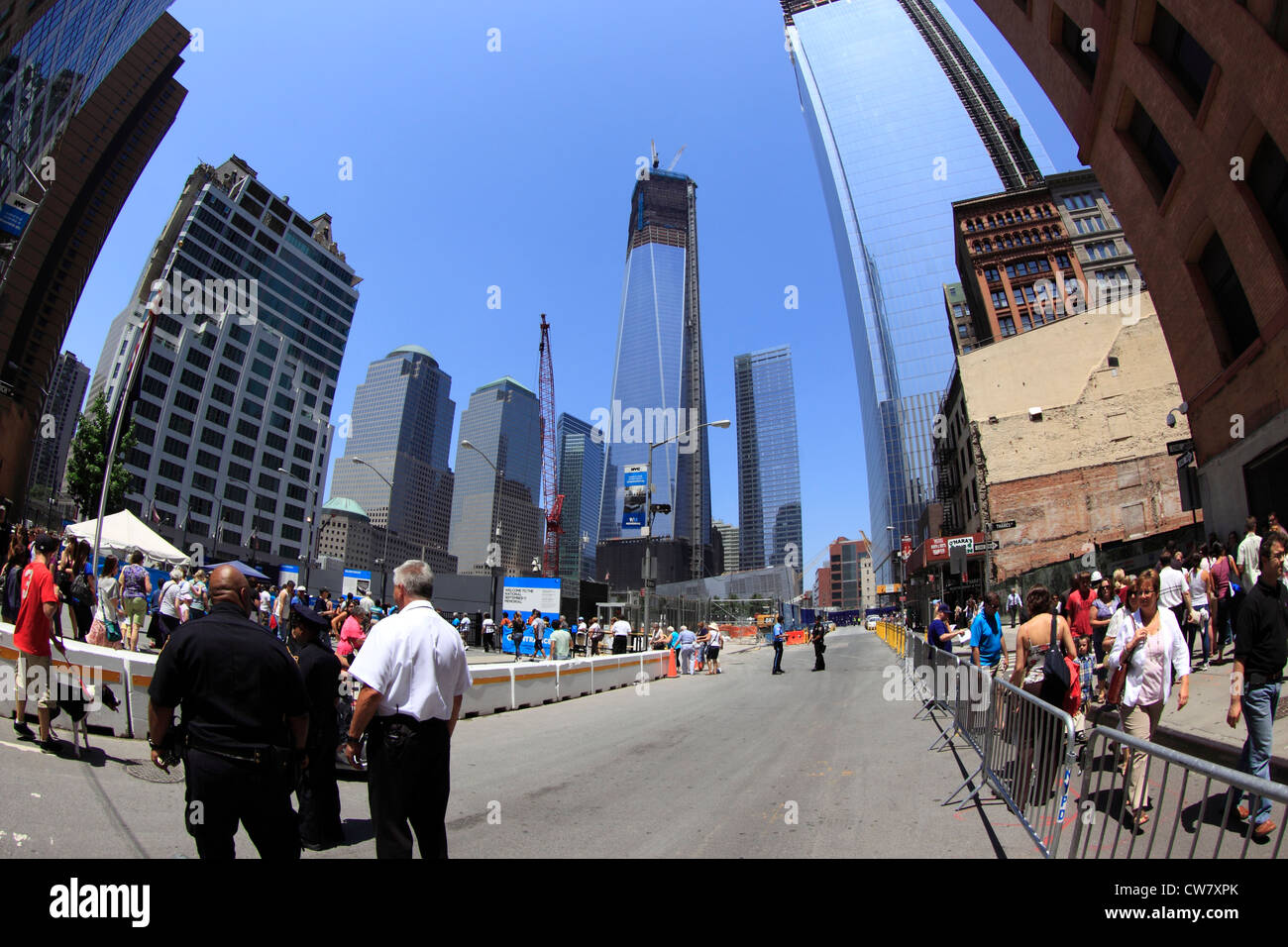 World Trade Center Memorial et du site de construction bas Manhattan New York City Banque D'Images