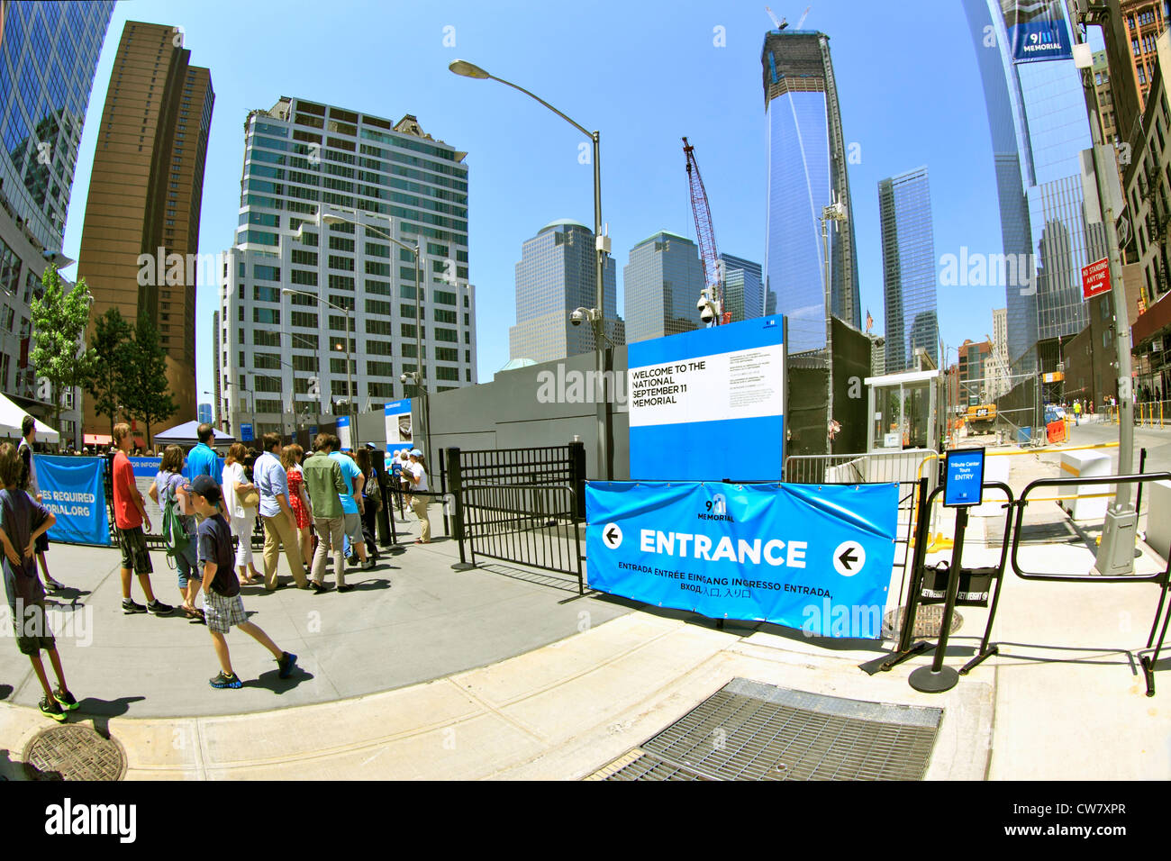 Entrée de 9/11 Memorial site du World Trade Center à New York City Banque D'Images
