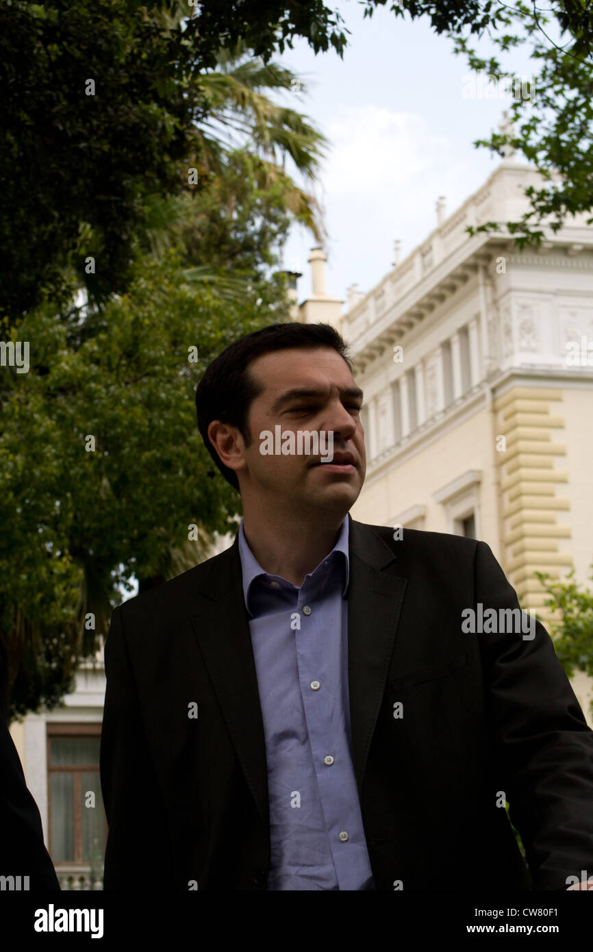 Alexis Tsipras, leader du parti de gauche SYRIZA. Banque D'Images