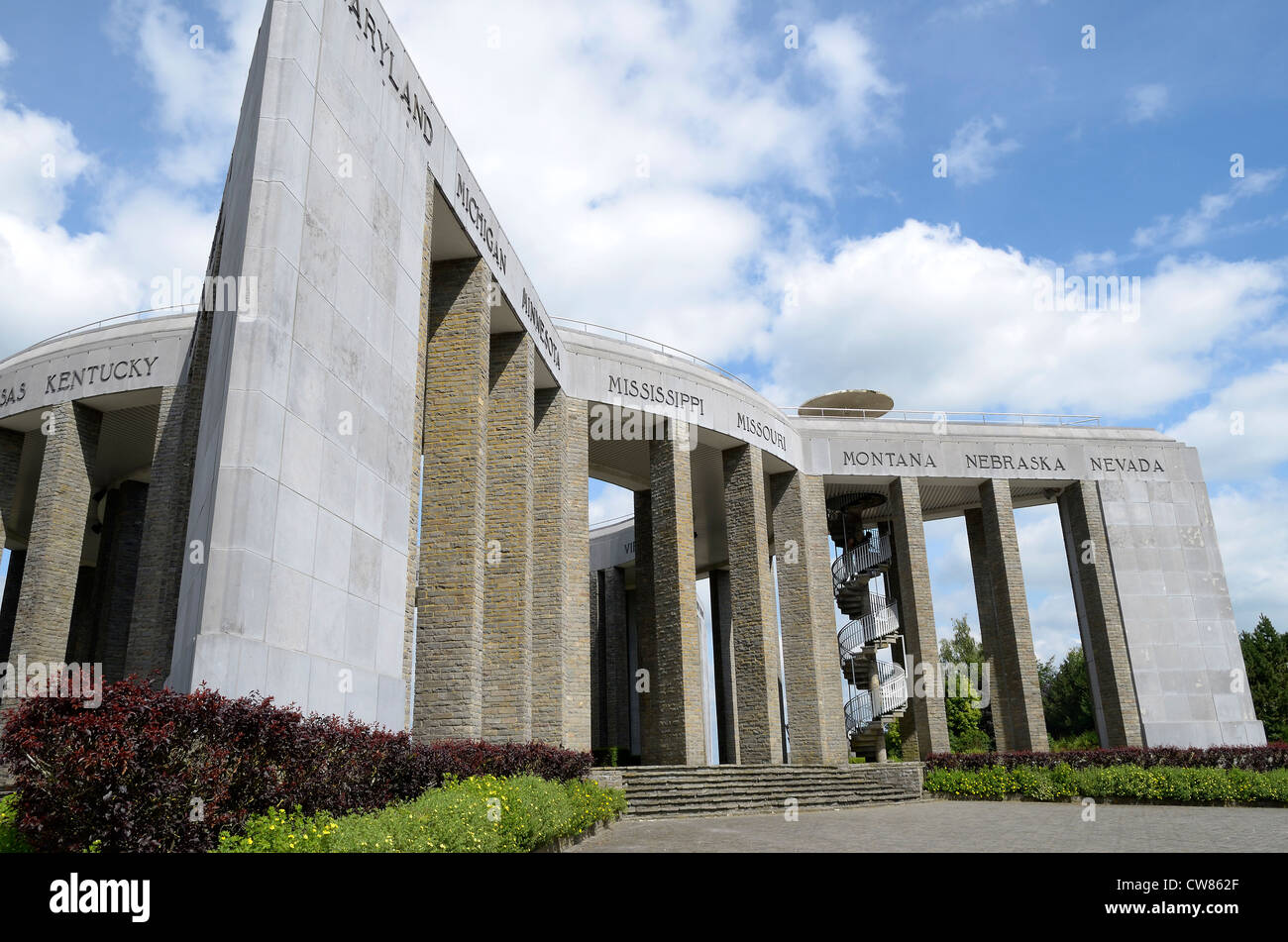 MARDASSON MÉMORIAL DÉDIÉ AUX MORTS DE LA GUERRE D'AMÉRIQUE À PARTIR DE LA BATAILLE DES ARDENNES. BASTOGNE. ARDENNES. La Belgique. L'EUROPE Banque D'Images