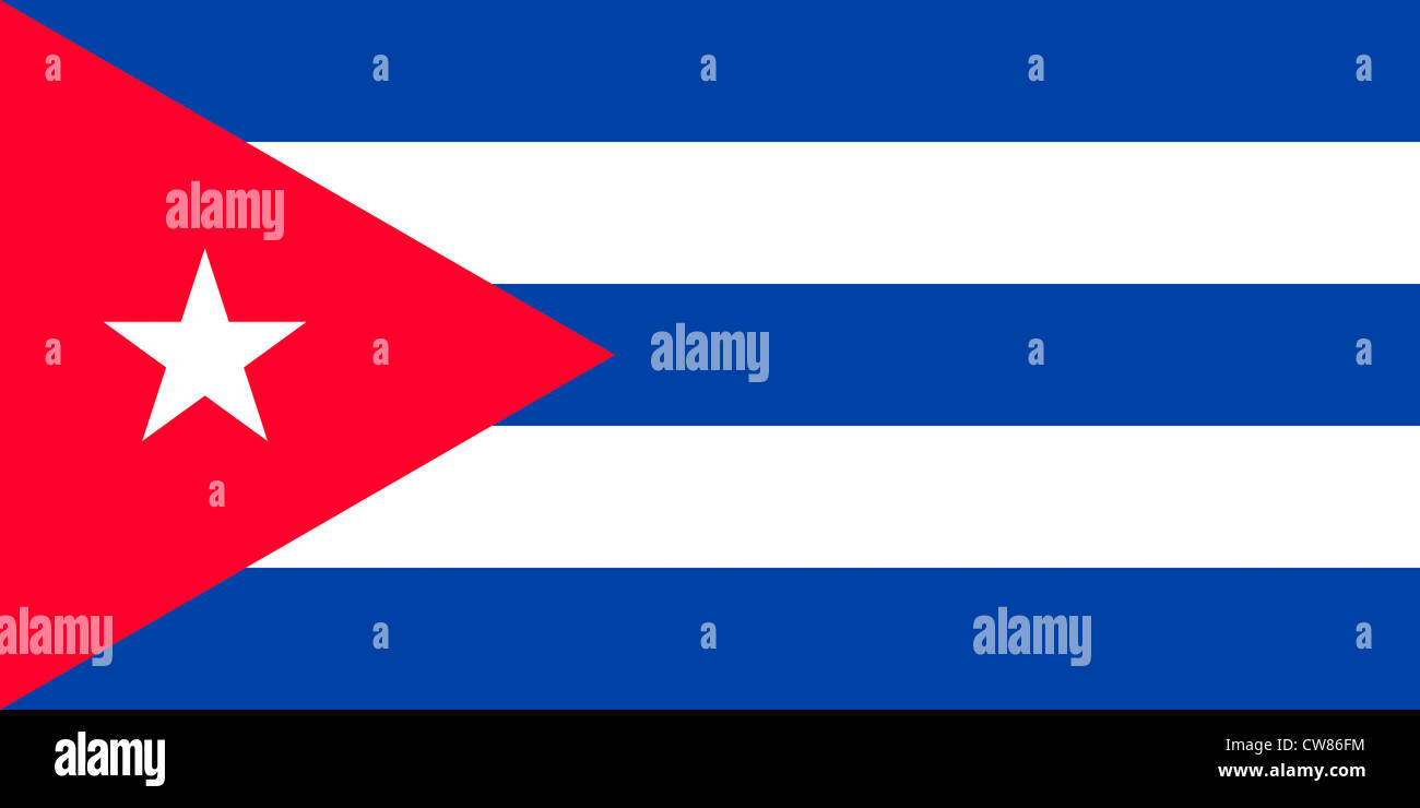 Drapeau national de la République de Cuba. Banque D'Images