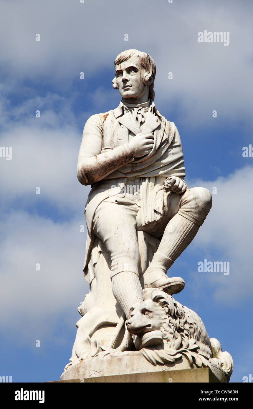 Statue de Robert Burns, Dumfries, sud-est de l'Ecosse, Royaume-Uni Banque D'Images