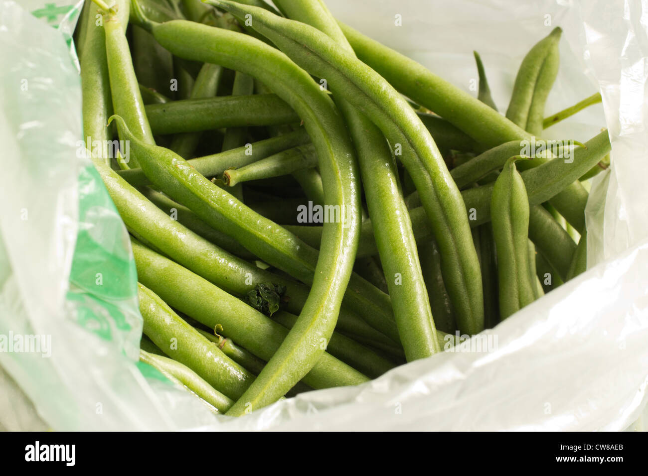 Un sac de haricots frais Banque D'Images