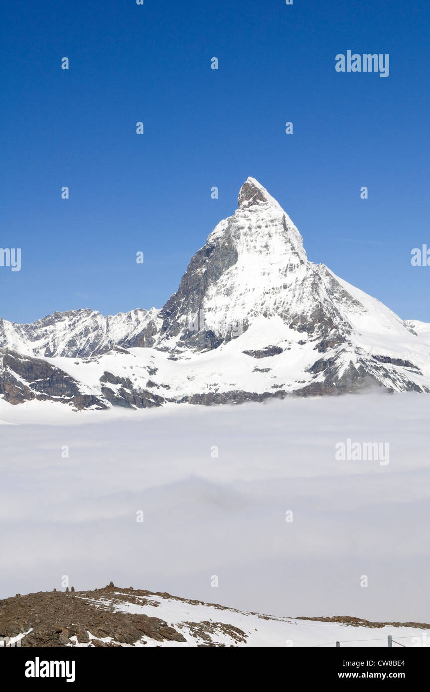Le Mont Cervin, Alpes Pennines au sommet du pic de Gornergrat Zermatt, Suisse. Banque D'Images