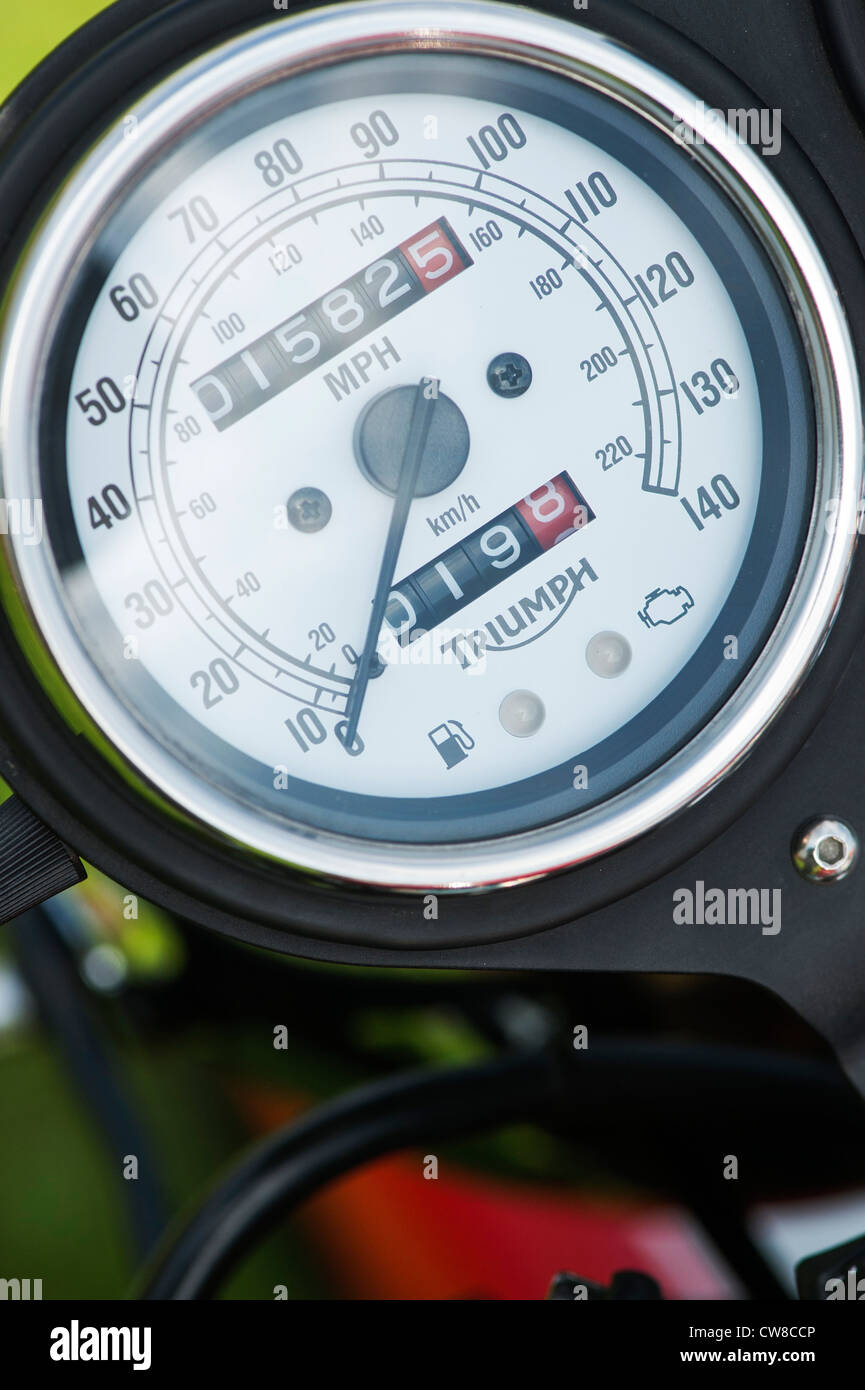 2012 Triumph Thruxton 900cc compteur Banque D'Images