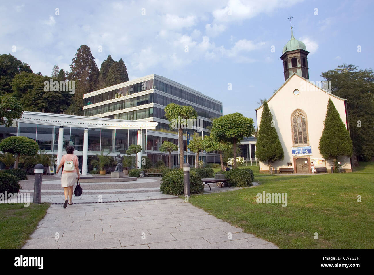 Baden-Baden, thermes de Caracalla et l'église de l'hôpital Banque D'Images