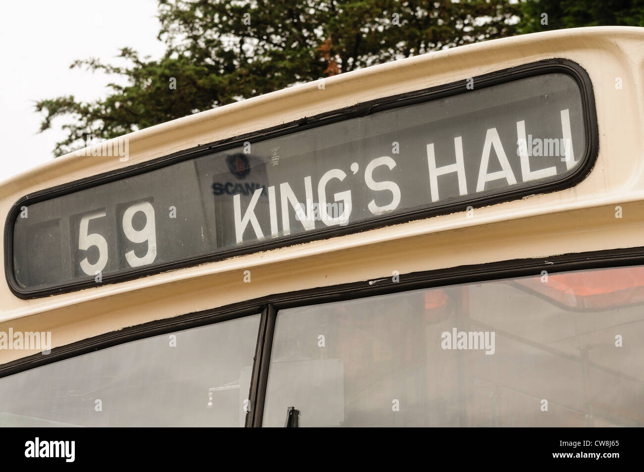 Belfast Corporation Citybus Bristol RE du début des années 1980, l'affichage de la route 59 pour King's Hall. Banque D'Images