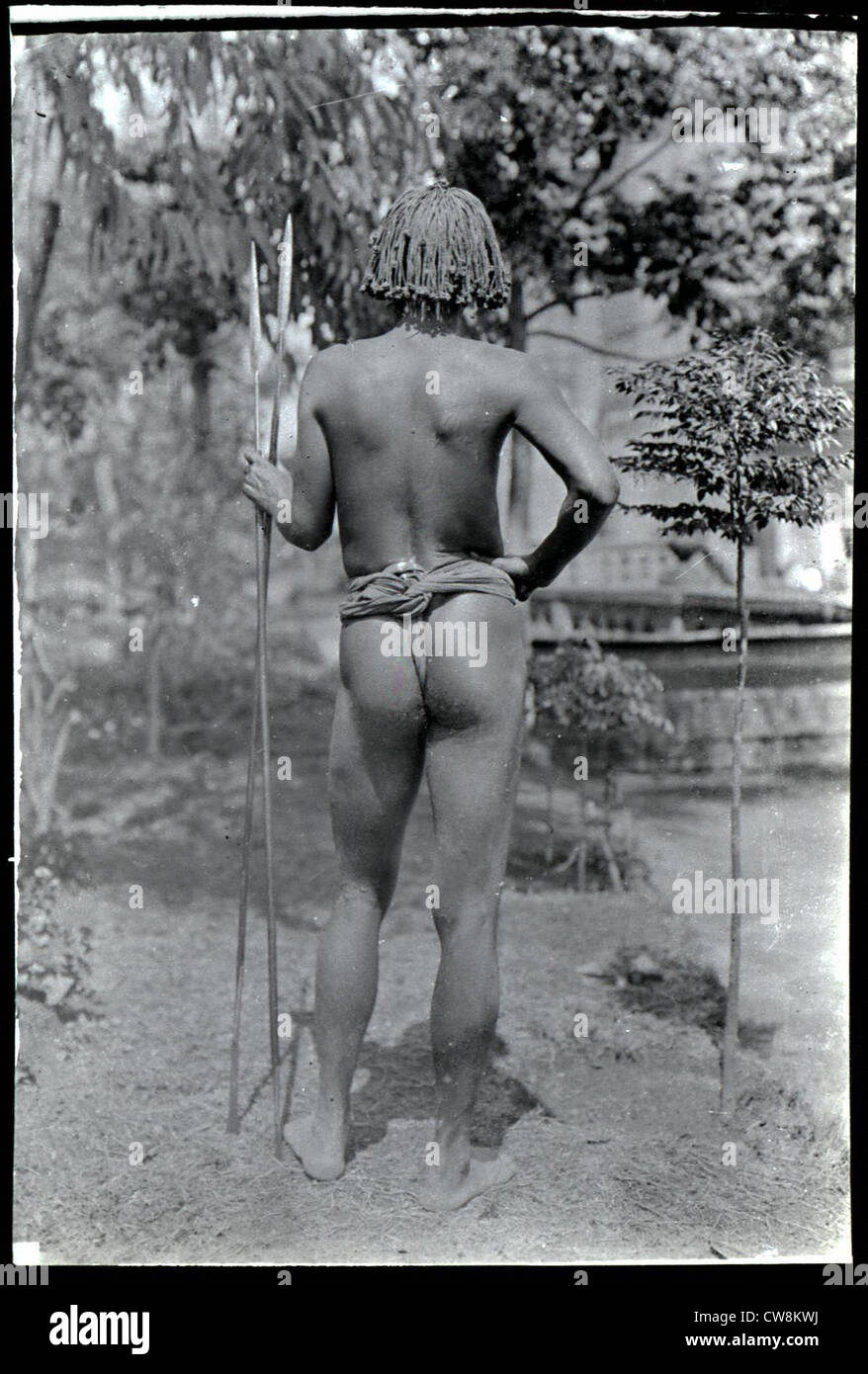Bava guerrier, Madagascar, 1909 Banque D'Images