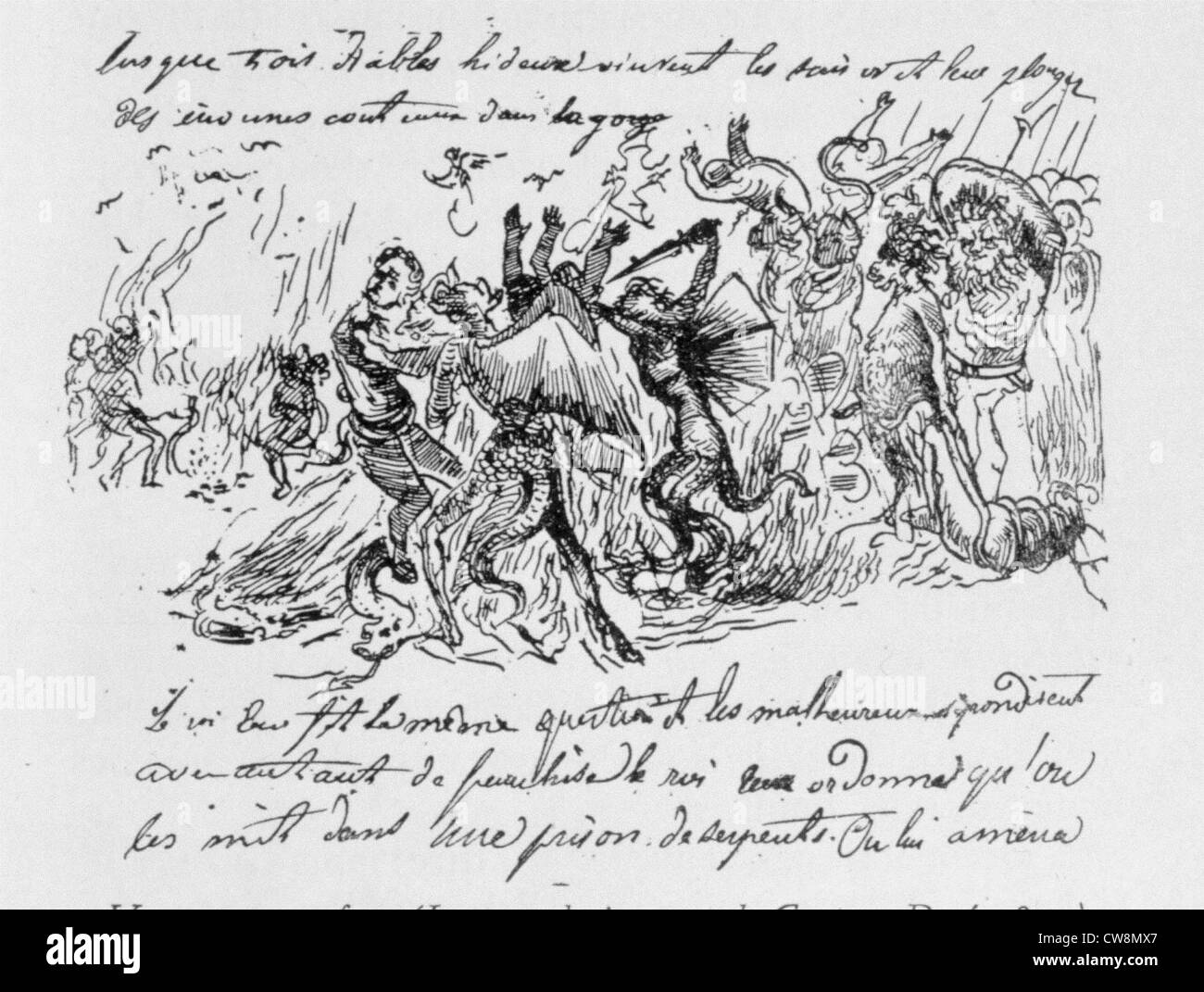 Voyage vers l'inframonde, illustration par Gustave Doré Banque D'Images