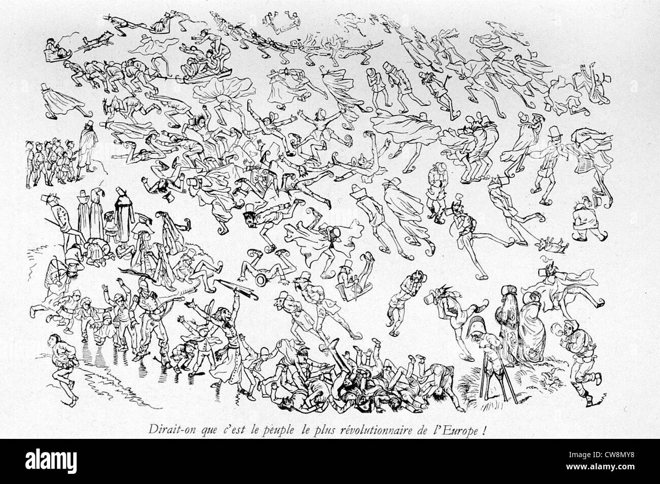 Divers caricature, illustration par Gustave Doré Banque D'Images