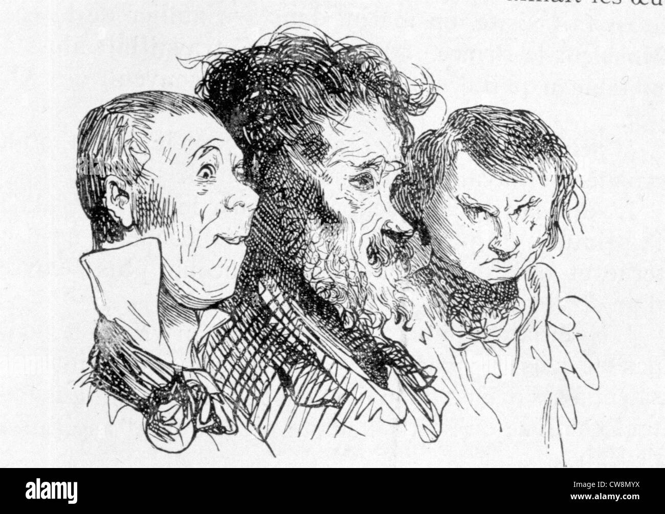Caricatures de Gustave Doré Banque D'Images