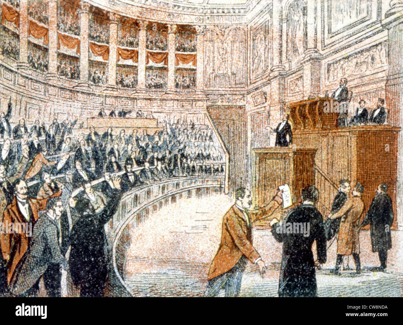 France, illustrations de la déclaration de la guerre de 1870 Banque D'Images