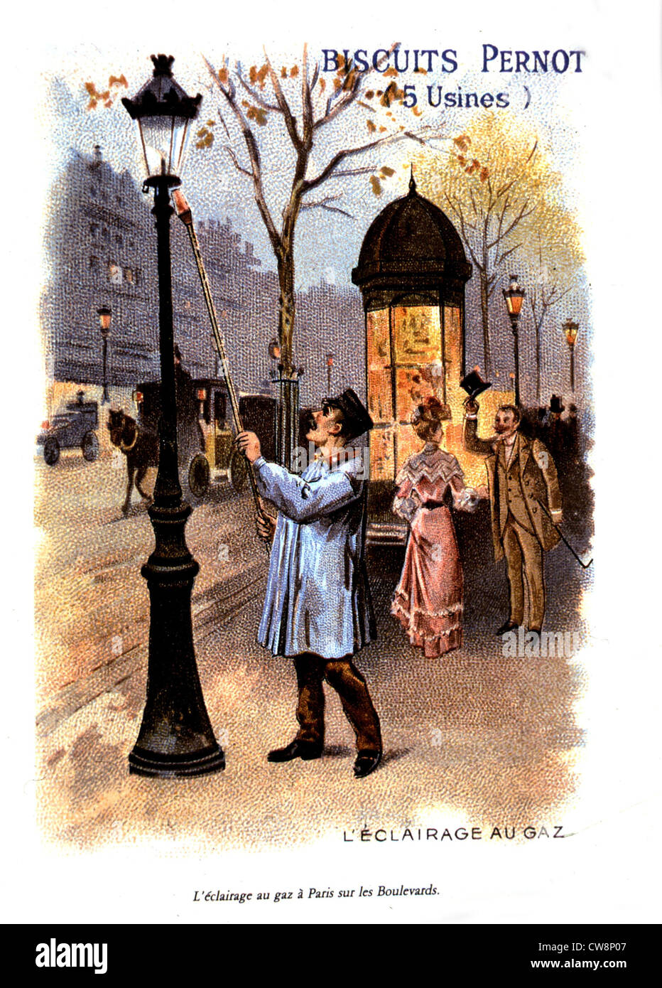 Feux de gaz à Paris, illustrations à partir de la fin du xixe siècle Banque D'Images