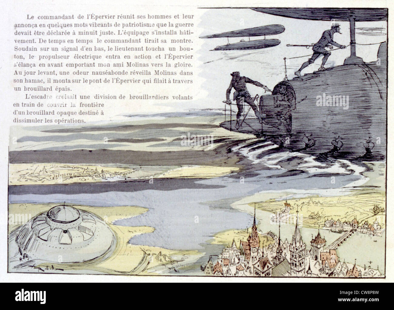 La guerre au xxe siècle, illustration par Robida Banque D'Images