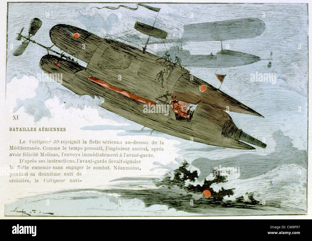 La guerre au xxe siècle, illustration par Robida Banque D'Images