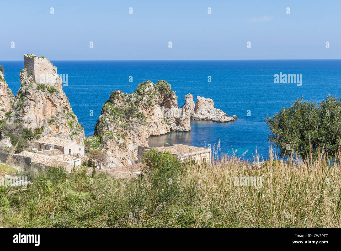 Tonnara di Scopello, Sicile, Italie Banque D'Images