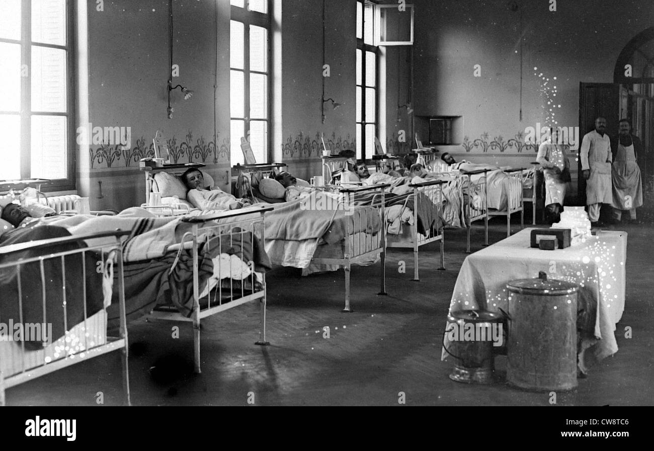 Hôpital militaire de Nancy , la chambre des Allemands Banque D'Images